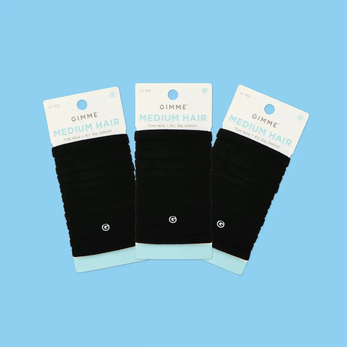Gimme Beauty Seamless Hair Ties 3-Pack - No-Damage Hair Bands for Fine, Medium & Thick Hair, Crease-Free Snag-Free Ponytail Holders