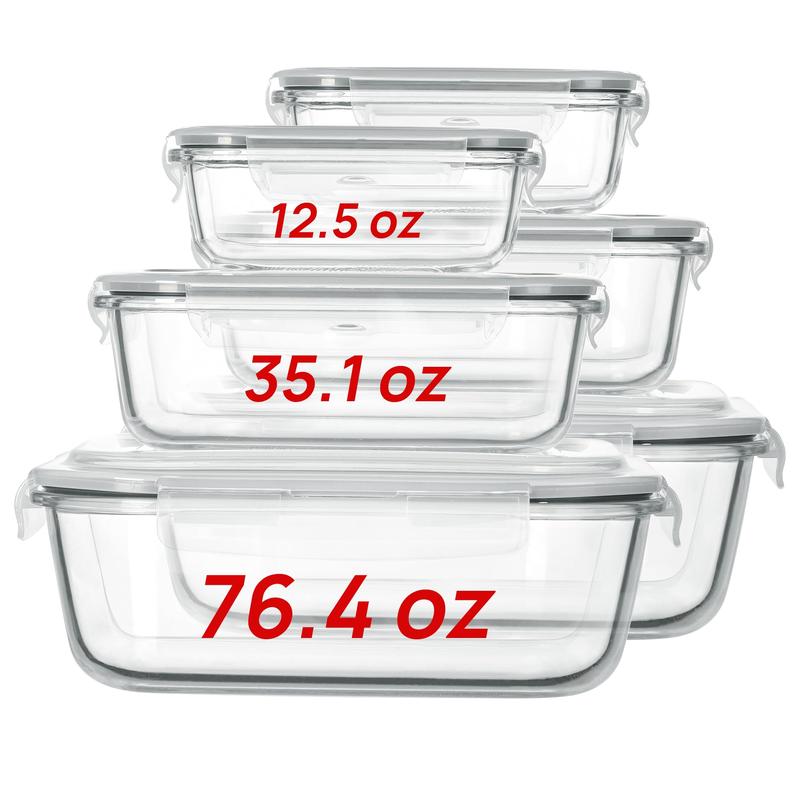 【New Year Prep】Vtopmart 18 Pack Glass Food Storage Containers with Lids -Stackable Design for Kitchen Utensils Oven Microwave Freezer Dishwasher Kitchenware Square Fridge Organizers Insulated Lunch Compartment Grey Rectangle 【New Year Prep】Vtopmart 18 Pack Glass Food Storage Containers with Lids -Stackable Design for Kitchen Utensils Oven Microwave Freezer Dishwasher Kitchenware Square Fridge Organizers Insulated Lunch Compartment Grey Rectangle