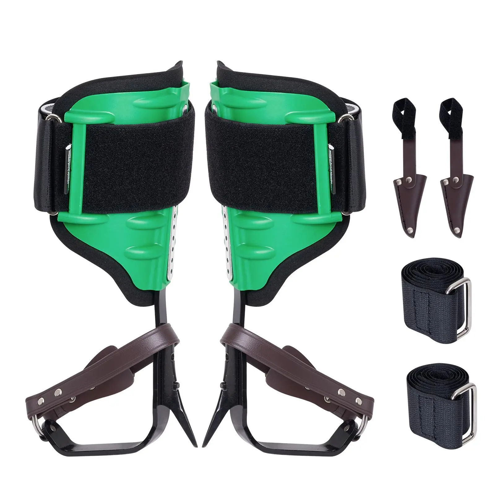 【SummerFinds】VEVOR Tree Climbing Spikes,  , 1 Pair Alloy Steel Climbing Spurs, 350lbs Load Capacity Tree Climbing Gear with Straps and Spike Protectors, Arborist Equipment for Climbers, Hunting, Fruit Picking, Green