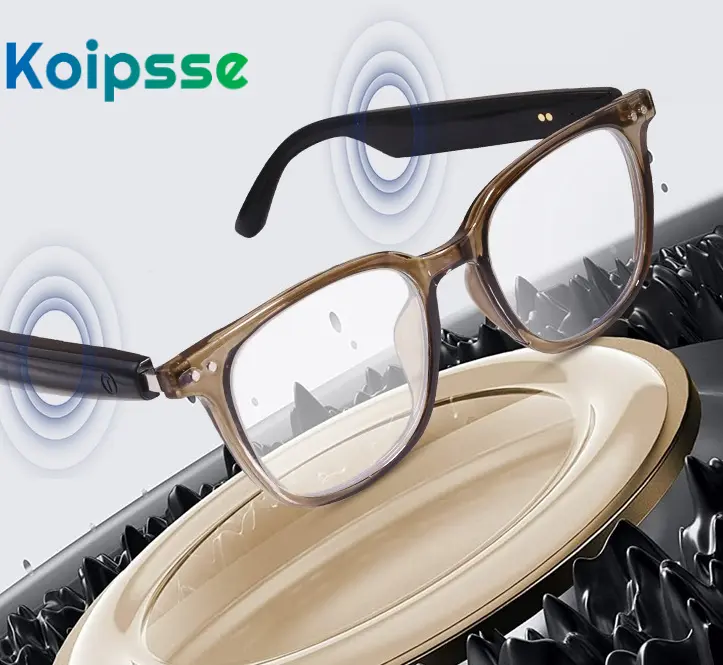Koipsse Bluetooth Smart Glasses Rechargeable fashionable versatile wireless calls suitable for adults sports gift gifts make calls smart glass eyewear transparent anti-blue light photochromic lens Wireless Smart Music Glasses sunglasses