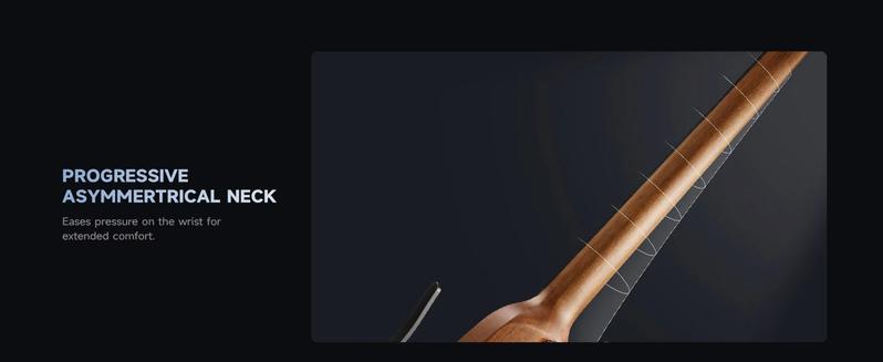 Donner HUSH-X Electric Guitar Kit - Featherlight Headless Guitar, Great for Travel and Practice, Mahogany Solid Body with Easy Assemble Stands, Gig Bag, All Accessories, Natural