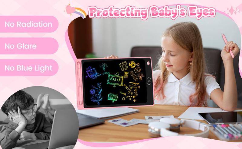 LCD Writing Tablet for Kids - Erasable and Reusable  Toddler Doodle Board in 8.5 inch, Ideal Drawing Pad for Educational Learning Toy for Ages 3-8, Perfect Gift for Girls Boys