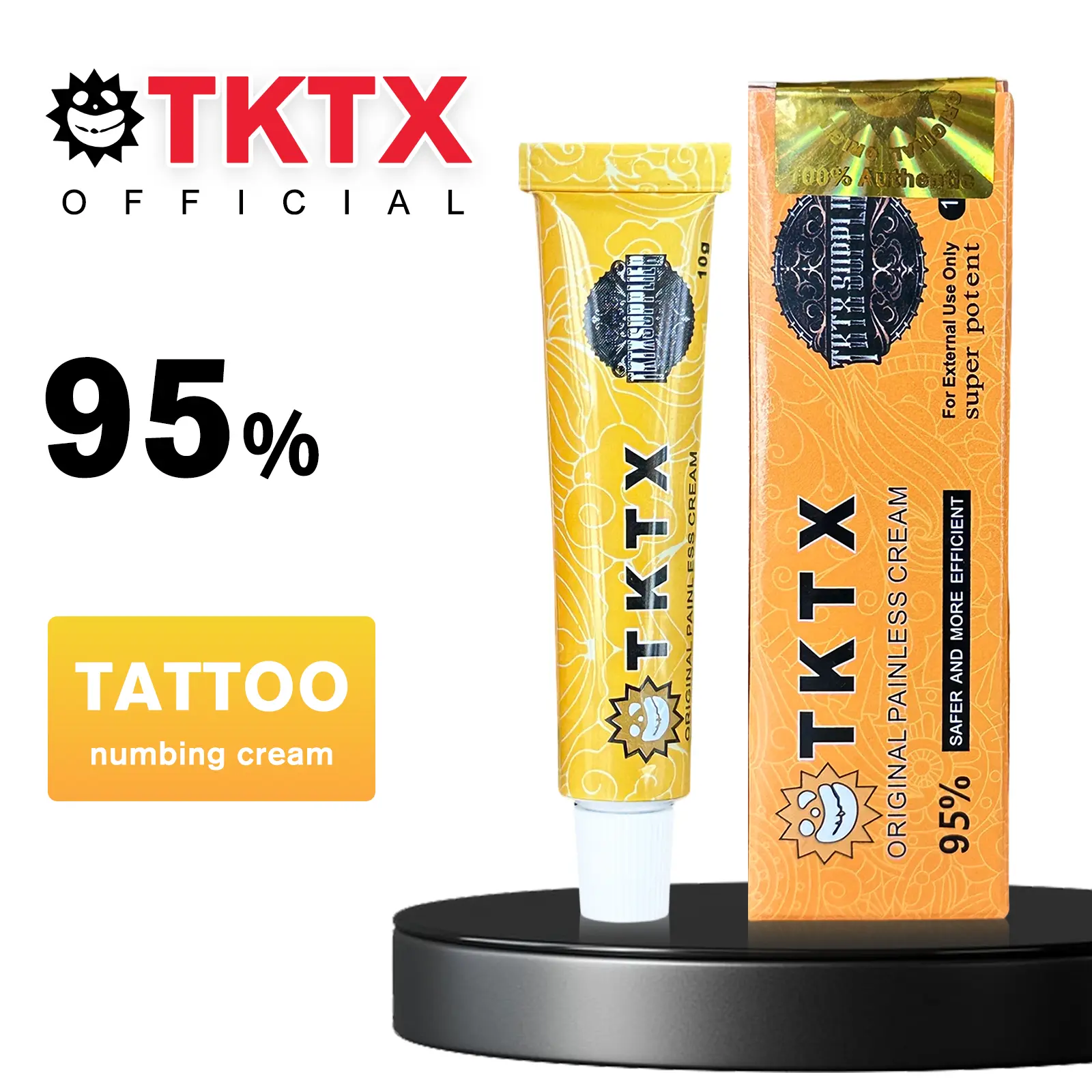 TKTX 95% Strength Fast-Acting Numbing Cream with Lidocaine & Professional Anesthetic Ingredients, 40%-95% Major Upgrade, Gentle for All Skin Types, Ideal for Tattoo Sessions & Beauty Care Procedures, Cosmetic