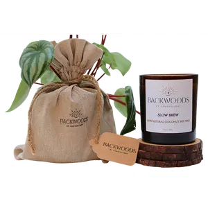 Slow Brew All Natural Wooden Wick Candle - Seasonal Scent