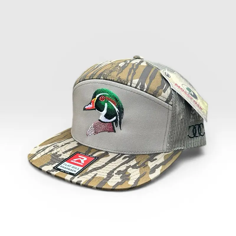 Wood Duck  Hat Trucker Cap with Embroidered Design and Adjustable Snap Back for Outdoor Enthusiasts