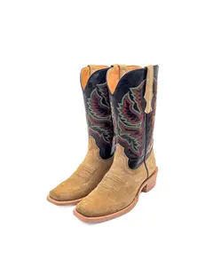Cowboy Boot in Light Brown Rough Out Cutter Toe