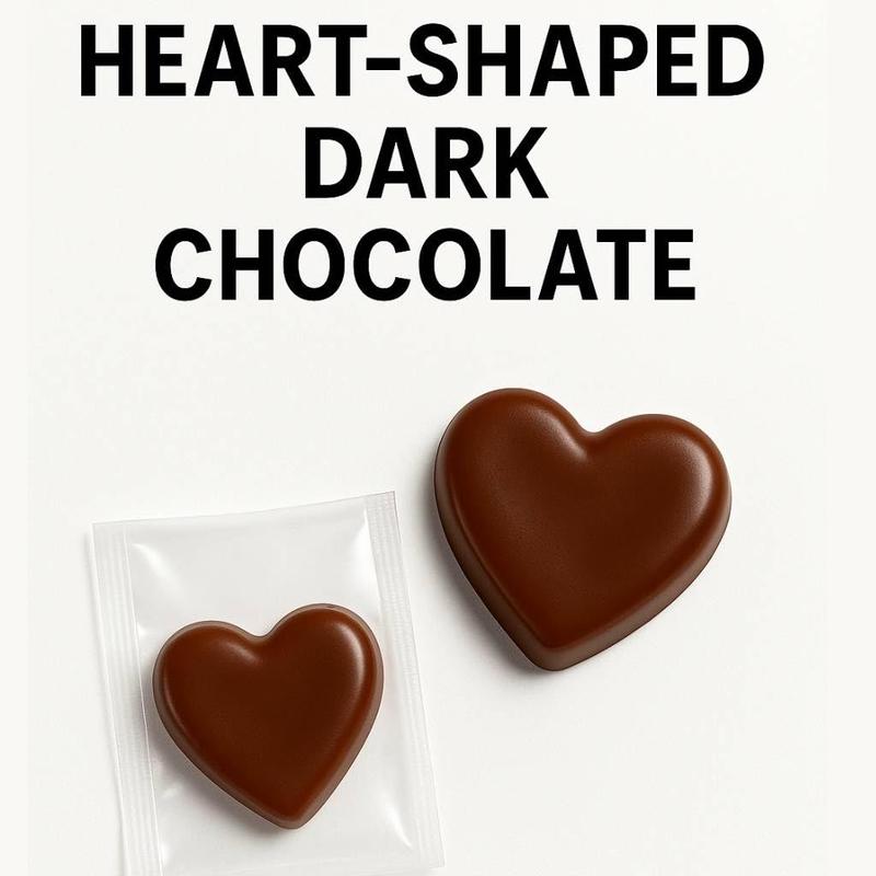 Dark Chocolate Hearts for Couples – Mood Support Chocolate Bar – Vegetarian & Gluten-Free Treat for Men(10 count)