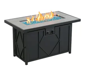 HEATMAXX Rectangular Tabletop Gas Fire Pit