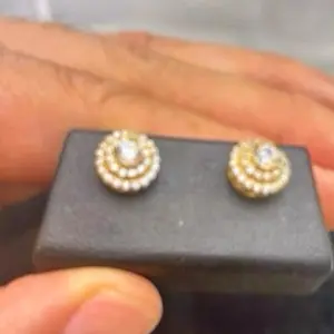 10k gold diamond d stud earrings