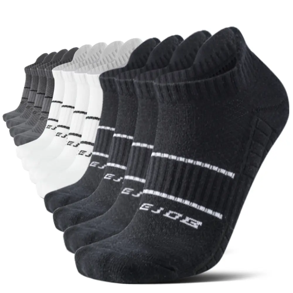 12 Pairs Unisex Sports Socks, Low-Cut Cushioned Cotton Ankle Socks with Arch Support for Adults, Breathable Sports Wear for Running & Basketball, Underwear For Women, Unisex Names, Invisible Socks