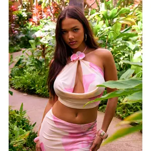 Floral Confidence Halter Crop Top