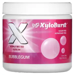 Xyloburst Xylitol Gum, Bubble Gum, 100 Pieces, 5.29 oz (150 g) Xyloburst Xylitol Gum, Bubble Gum, 100 Pieces, 5.29 oz (150 g)