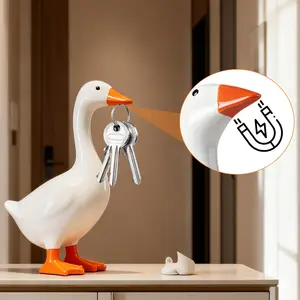 Funny Valentine's Day Gifts for Him & Her | Desk Goose Statue Key Holder | Cute Kawaii Room & Porch Decor | Funny Housewarming Desk Figurines Resin Animal Sculptures Ornaments
