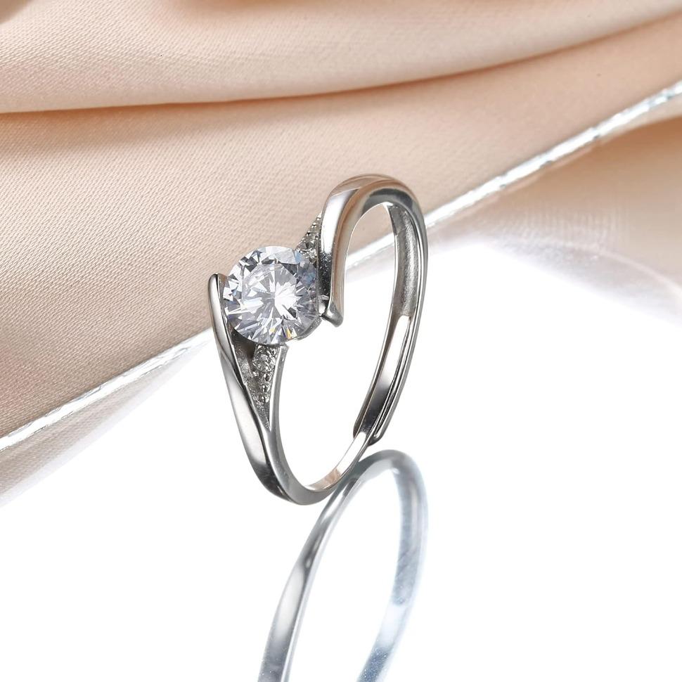 MILACOLATO 925 Sterling Silver Moonstone Rings for Women Cubic Zirconia Ring Engagement Anniversary Wedding Promise Adjustable Ring maxine jewelry