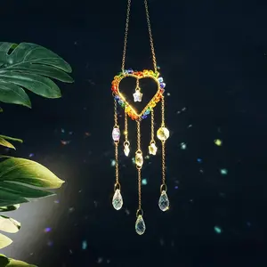 The Sun Catcher Hangs Crystal Balls And Agate Wind Chimes to Adorn The Windows of The Home Garden