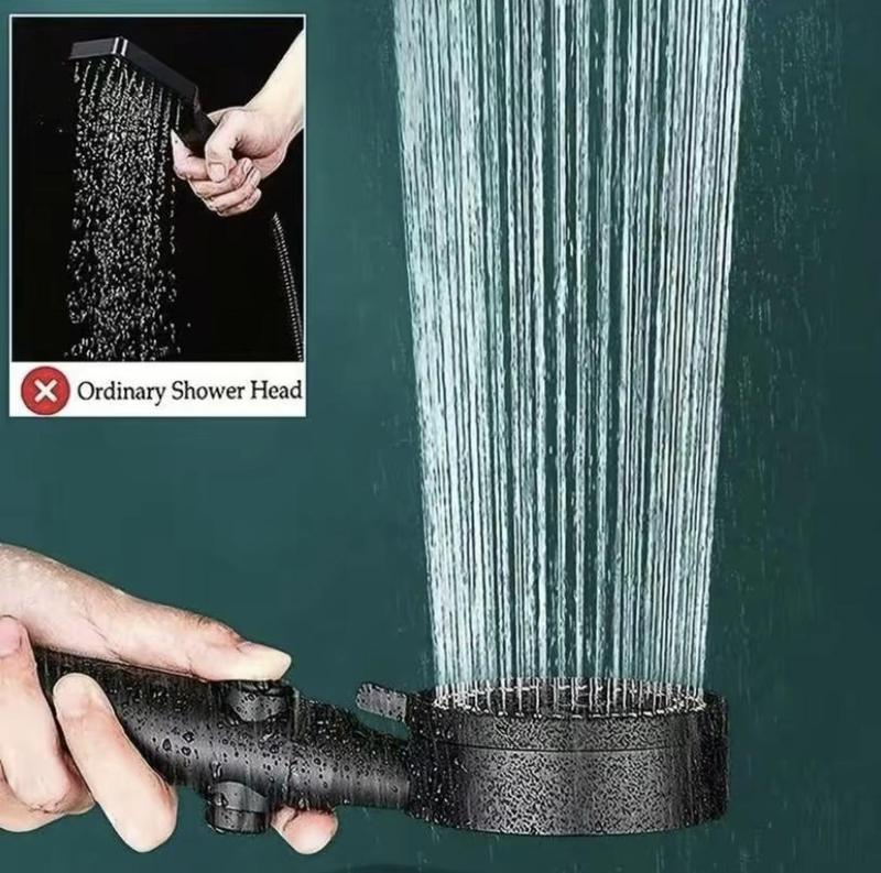 Five-speed Booster Shower Head One-button Water Stop Water-saving Water Pressure Adjustment Shower Head Bathroom Shower Set