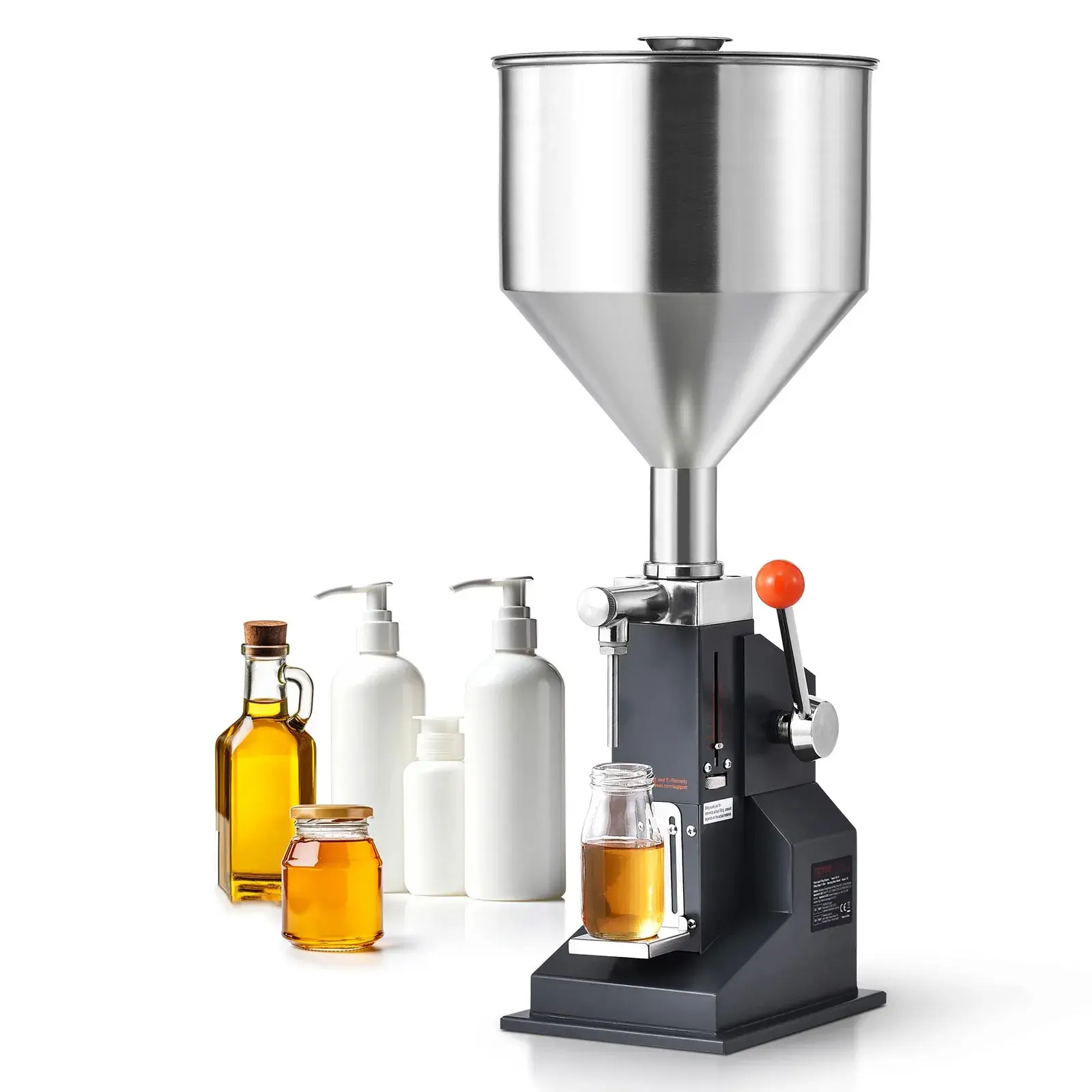 5-100ml Adjustable Manual Liquid Filling Machine – Stainless Steel Bottle Filler with Hopper for Milk, Water, Juice, Essential Oils, Shampoo, Cosmetics & Honey