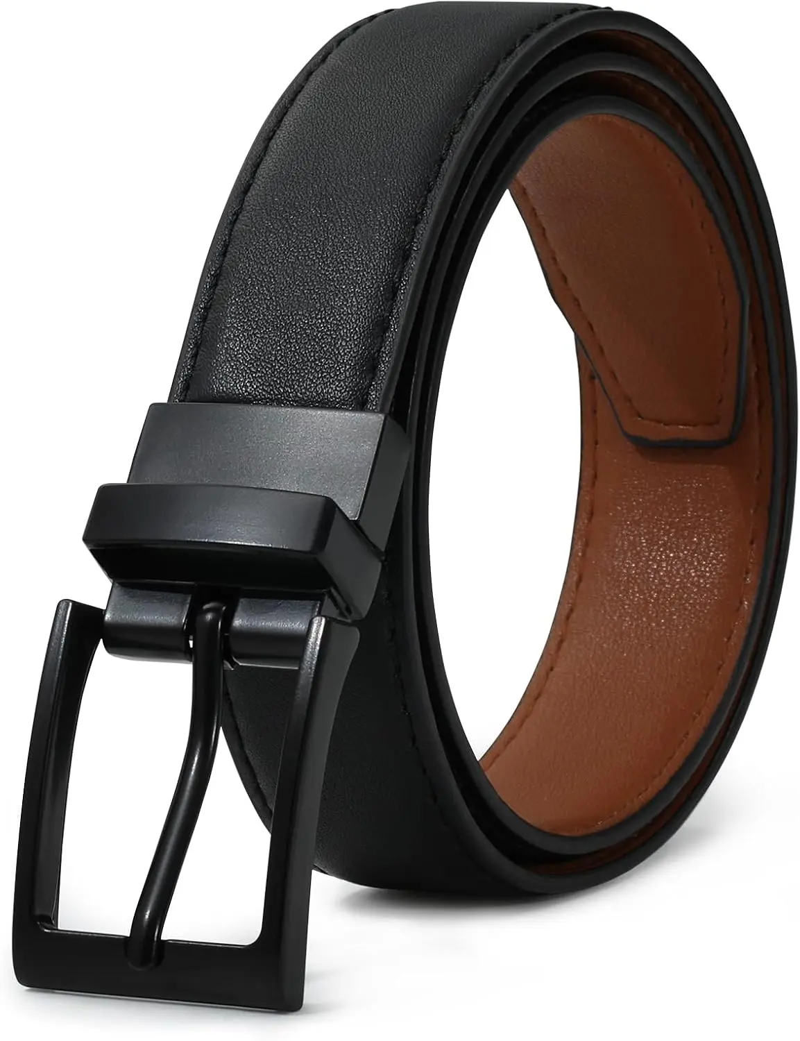 Reversible Kids Belts for Boys - Black and Brown Leather Belt | Smooth Rotating Buckle for 2-In-1 Style, Fit for Growing Kids, Ideal for School Uniform, Casual Jeans & Dress Pants