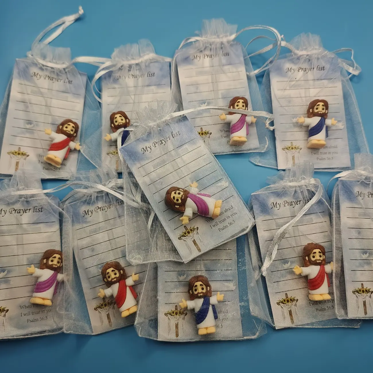 20 Mini Jesus Statues with Inspirational Prayer Cards, Perfect Easter Christian Gift, Spiritual Memorabilia, Decorative Icons, Religious Decoration, Religious Home Decor, Religious Collectibles