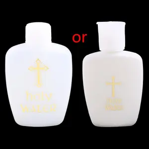 Gold Holy Water Bottle for Easter, Cross-Shaped Container with Screw-On Cap, Mini Lotion Bottles — Ideal as Easter Party Favors, Church Supplies Accessories for Christians