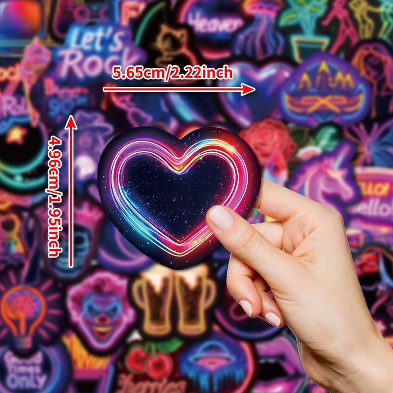Neon Stickers 50pcs Trendy Hot-Selling 4 Series Waterproof DIY Stickers for Laptops Water Cups Phone Cases Personalized Expression