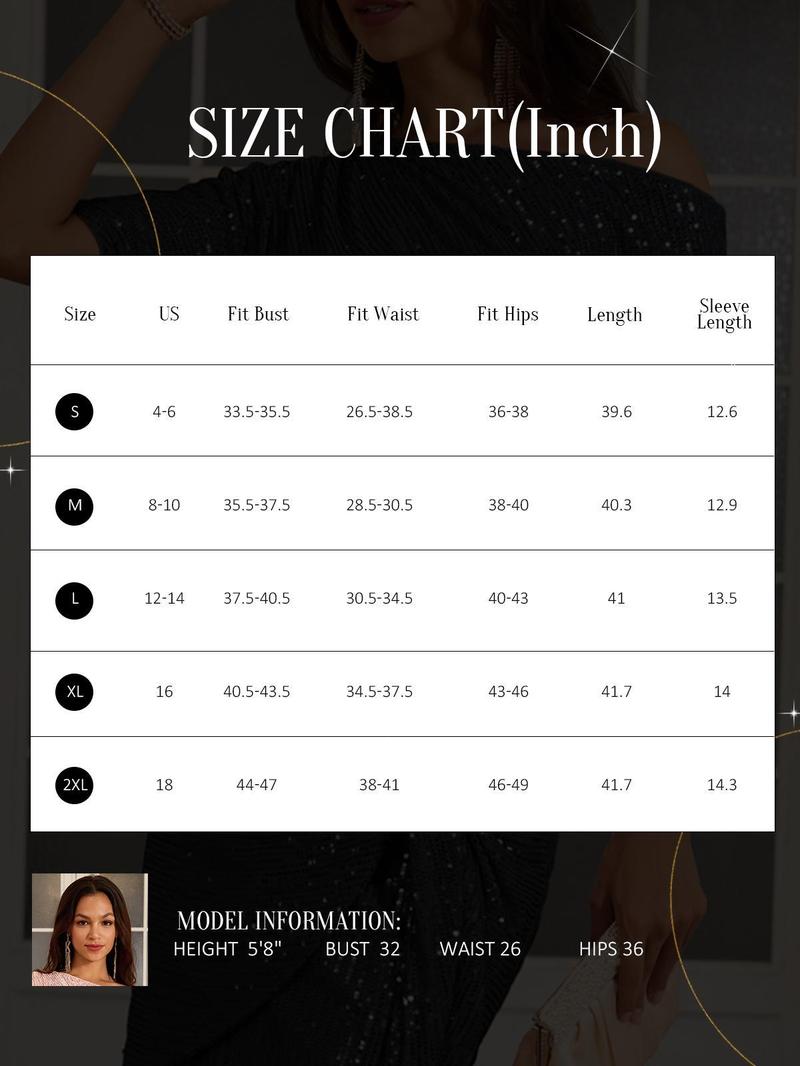 {Size runs Small} GRACE KARIN Cocktail Dresses forEvening Party One Shoulder Ruched Sequin Dresses