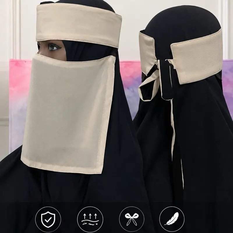 Reversible Dual-Shade Modest Fashion Niqabs - Black on 1 Side, Colored on the Other