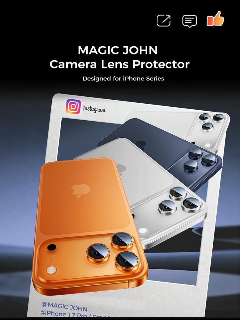 MAGIC JOHN iPhone Ultra Lens Protector 99 Percent Clarity Anti Scratch Easy Installation