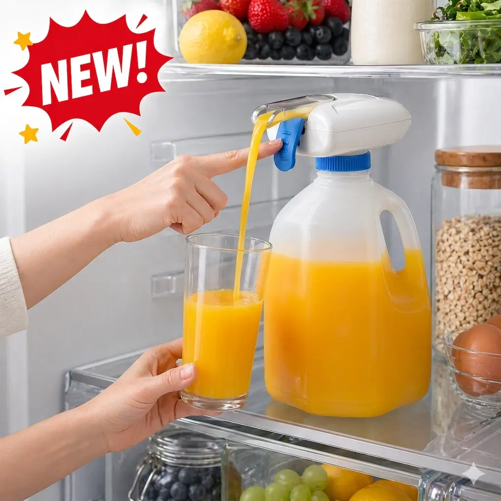 Arthink Automatic Drink Dispenser - Hands-Free 1-gal Cold Beverage Dispenser for Fridge Use, Compatible with Water, Milk, Dispenser Bottle, Drinking Dispenser