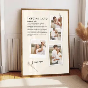 Personalized Couple Collage Print, Custom Love Poster Gift
