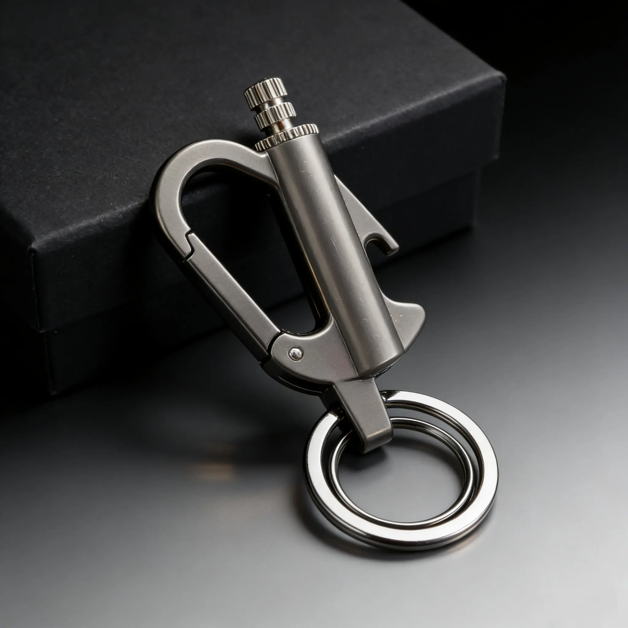 Multifunctional Permanent Match Keychain Lighter with Bottle Opener & Carabiner, Waterproof Reusable Emergency Fire Starter Tool, Portable No Kerosene Outdoor Survival Gear for Camping Hiking Travel Power Outage