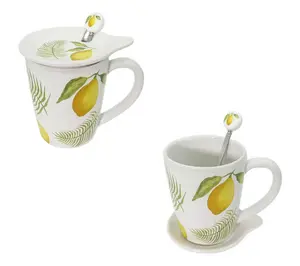 Temp-tations Set of (2) 16-oz Lidded Mugs with Spoons