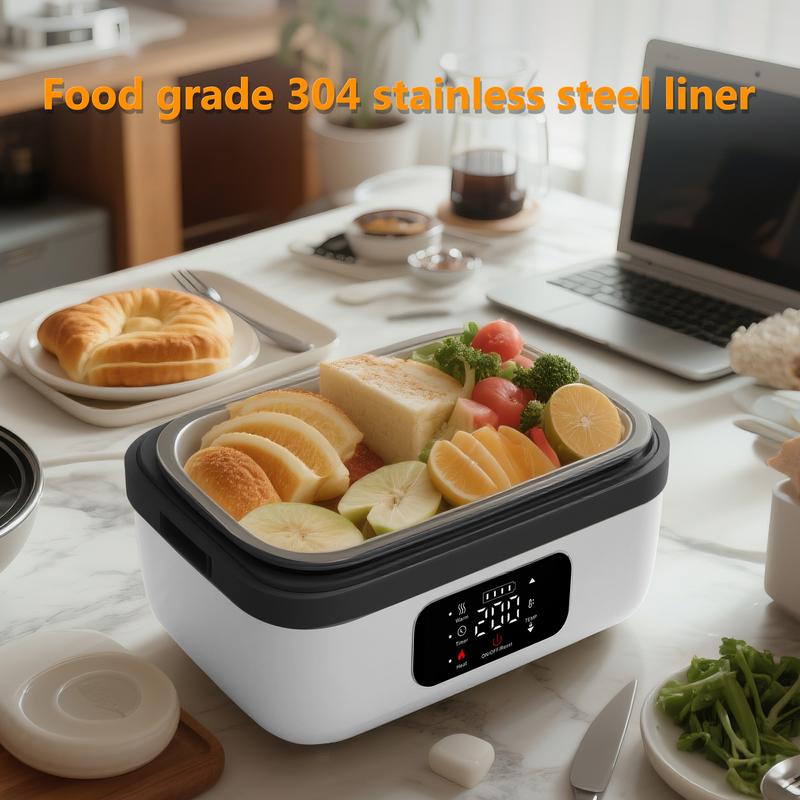 Electric Lunch Box Cordless Heated Lunch Box for Students 12000mAh Battery Portable Insulated Stainless Steel Container Set with Timer Function Leak-Proof Food Warmer for Office School Truck Outdoor Use Christmas Gift Black Friday Tableware Electric Lunch Box Cordless Heated Lunch Box for Students 12000mAh Battery Portable Insulated Stainless Steel Container Set with Timer Function Leak-Proof Food Warmer for Office School Truck Outdoor Use Christmas Gift Black Friday Tableware
