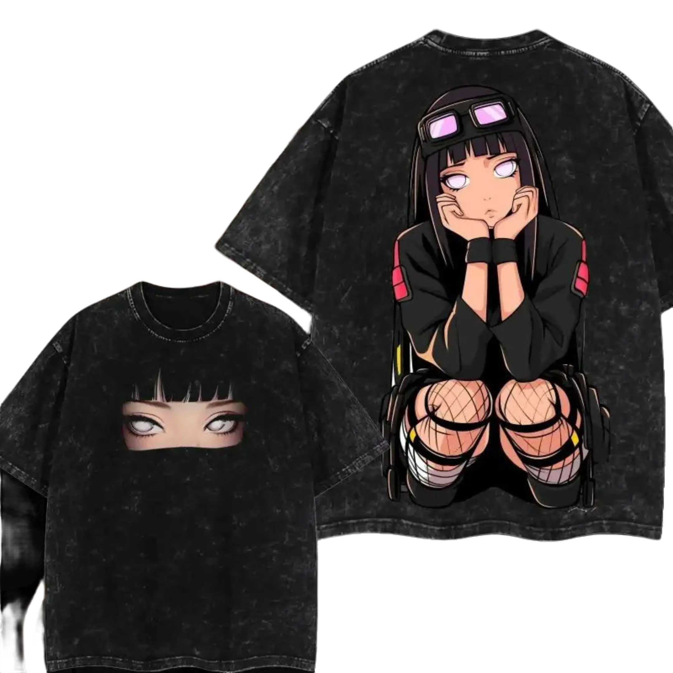 Hinata NARUTO Vintage Unisex Oversize Anime Manga Washed Cotton T-shirt, Graphic Tee, Anime Lover, Anime Merch Fan, Outfits Men, Boys Merch Seamless Breathable