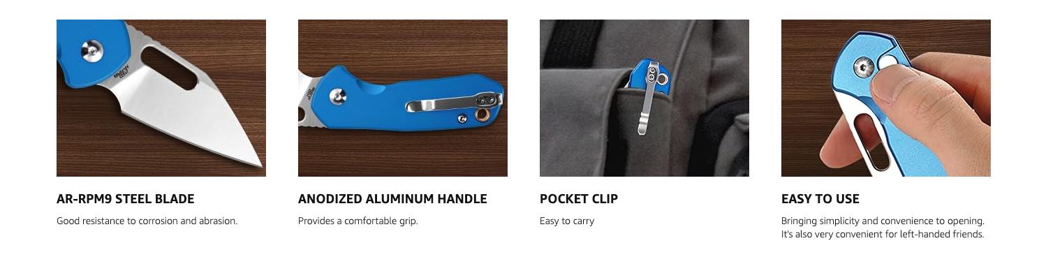 CJRB Mini Pyrite Pocket Knife,2.17" AR-RPM9 Steel Blade, Small EDC Knife,Utility Knife Keychain Knife for Everyday Carry, Survival Gear and Emergency Tool