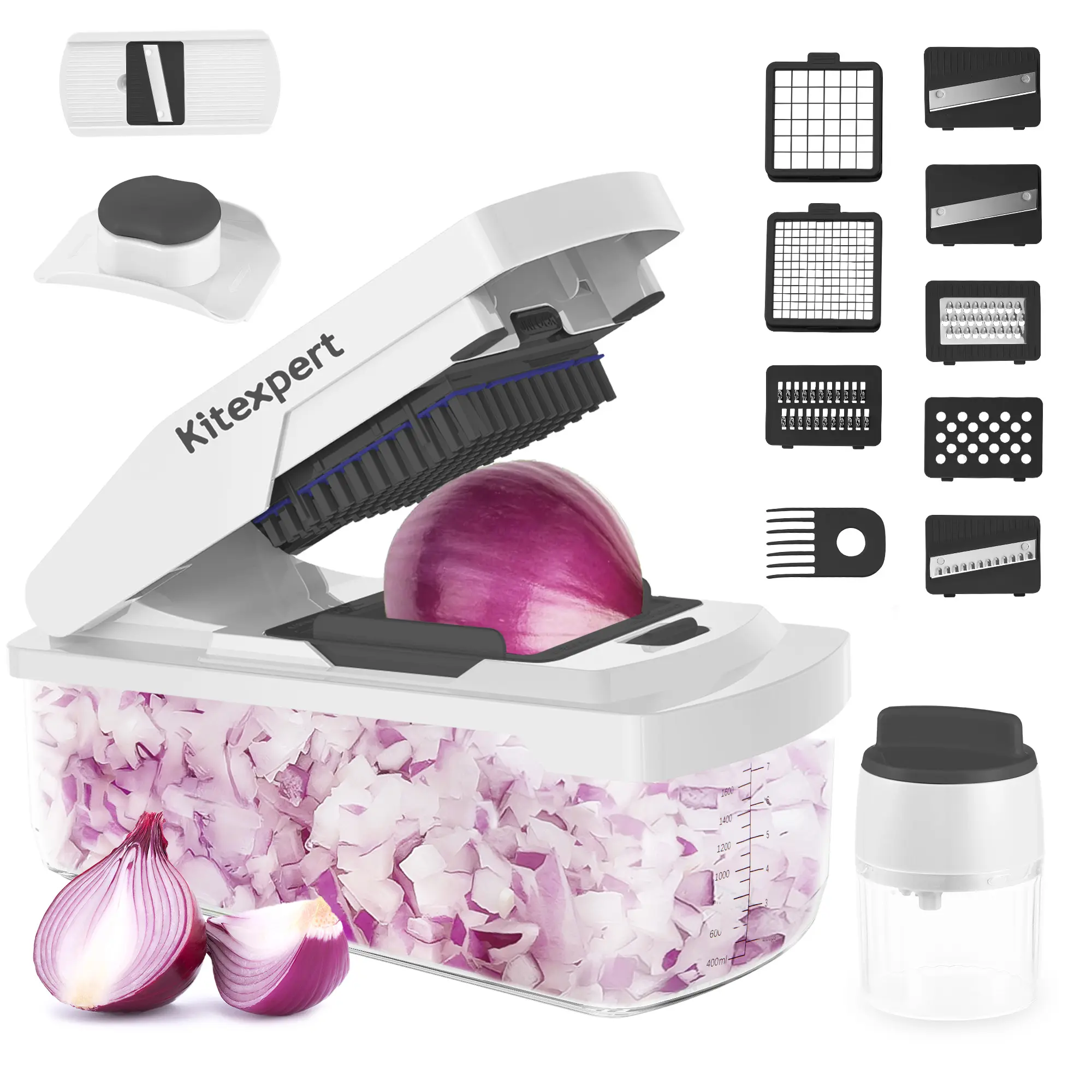 XL Vegetable Chopper with Container, All-in-1 Mandoline Slicer, Multifunctional Food Chopper, Onion Cutter & Cheese Grater, summersale, dealsforyou campingessentials