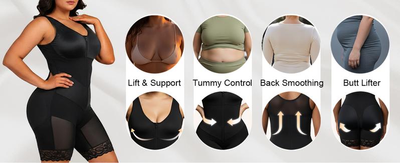 SHAPERX Sculpting Tummy Control Fajas Colombianas for Women Moldeadoras Shapewear with V-shape Sculpting Elastic Band