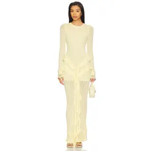 Yellow The Label Presley Knit Dress in Butter