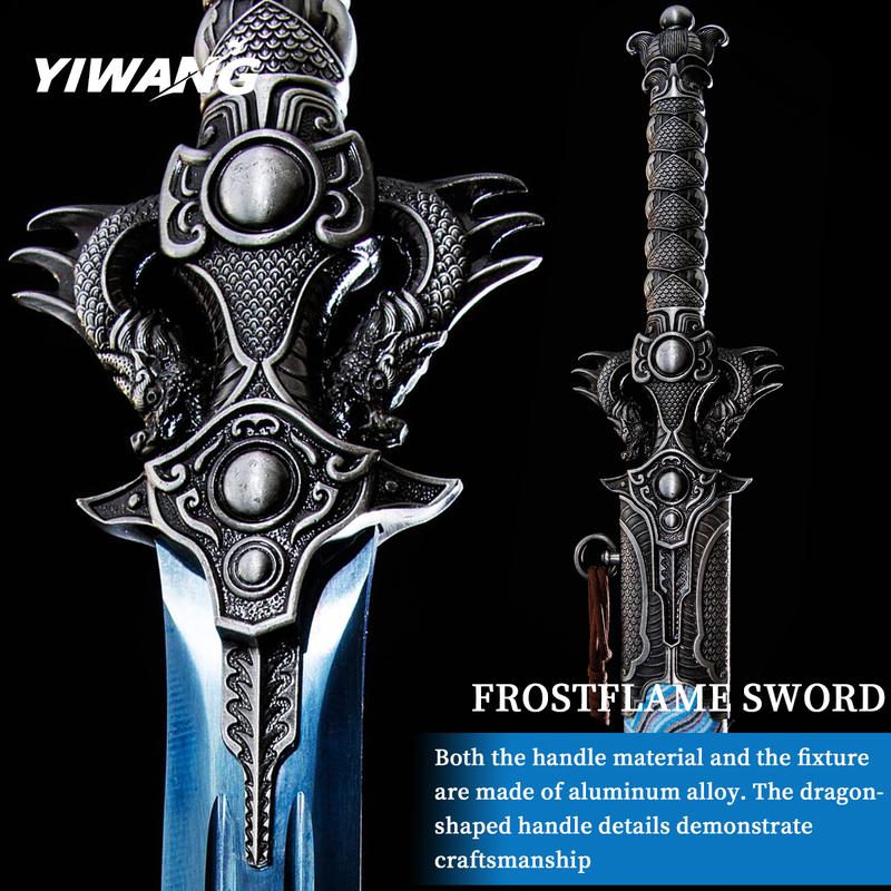 Handmade Chinese Sword - Full Tang Dynasty - Heat-Treated Blade, Blue Dragon Handle - Authentic Ancient Chinese - Collector'S Display or Martial Arts Training - Luxury Sword Sheath - Historical Replica - Ideal Gift for Martial Arts &