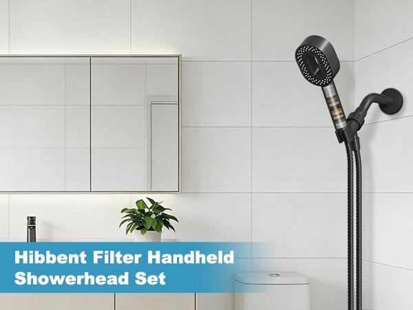 Hibbent Filtered Shower Head with Handheld, High Pressure Water Flow and Multiple Spray Modes Shower Head with Filter, 20 Stage Shower Filter，Water Softener Filters Beads for Hard Water -Remove Chlorine