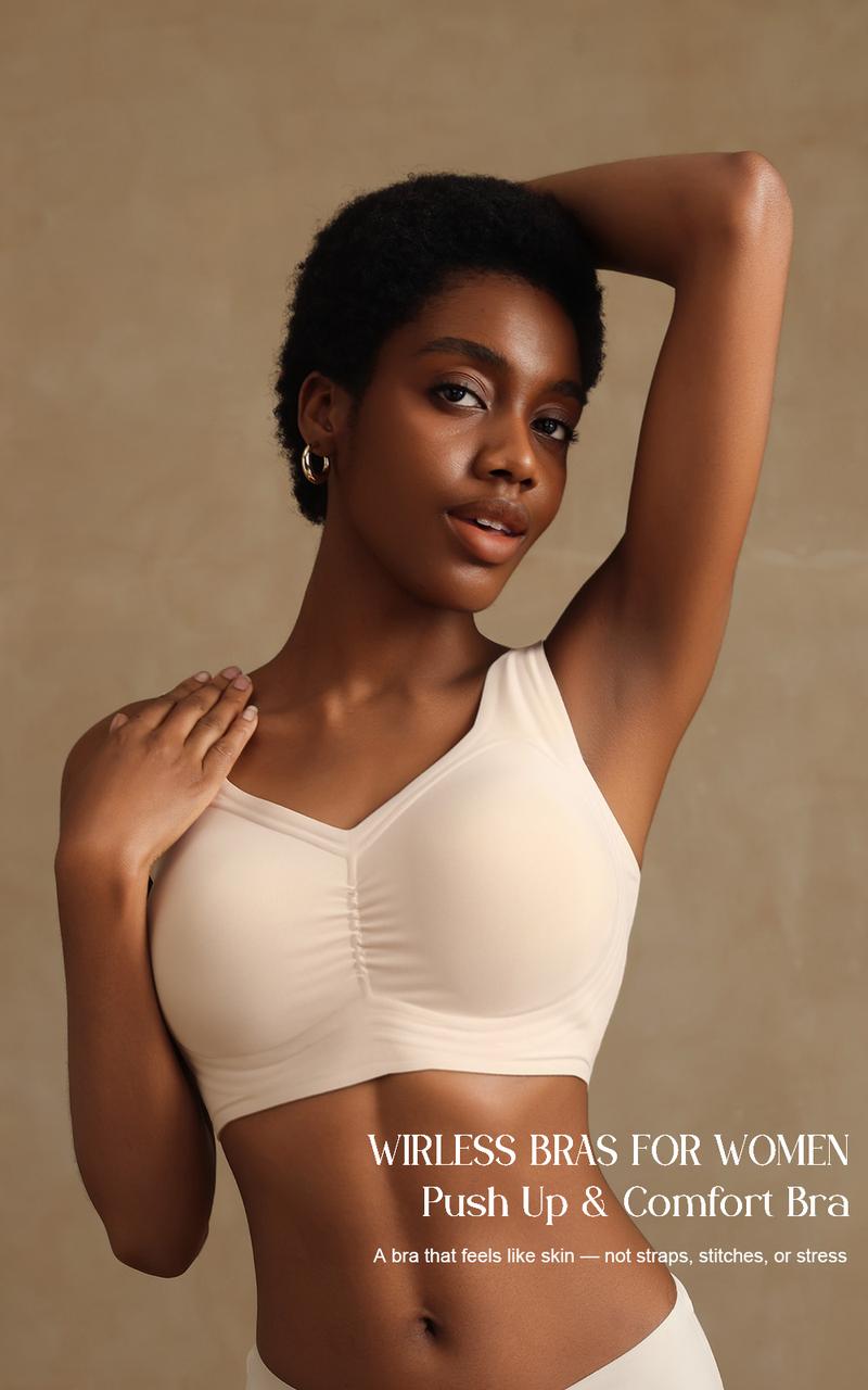 Jelly Wireless Bra Seamless Push Up Full Coverage Supportive Everyday Sport T-Shirt Bra Regular