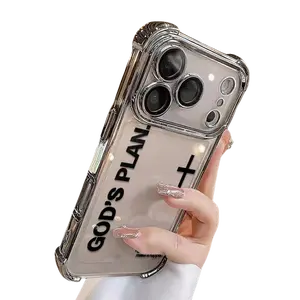 Minimalist Style God's Plan Compatible with  Phone 17/16/15/14/13/12/Pro/Plus/Pro Max - Anti-Drop, Shockproof, Transparent,Protective Screen Protector Protection Cover tough phonecase accessory protection