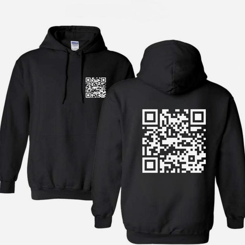 Funny QR Code FU Unisex cotton Hoodie Hoodied Hoodies & Sweaters Daily