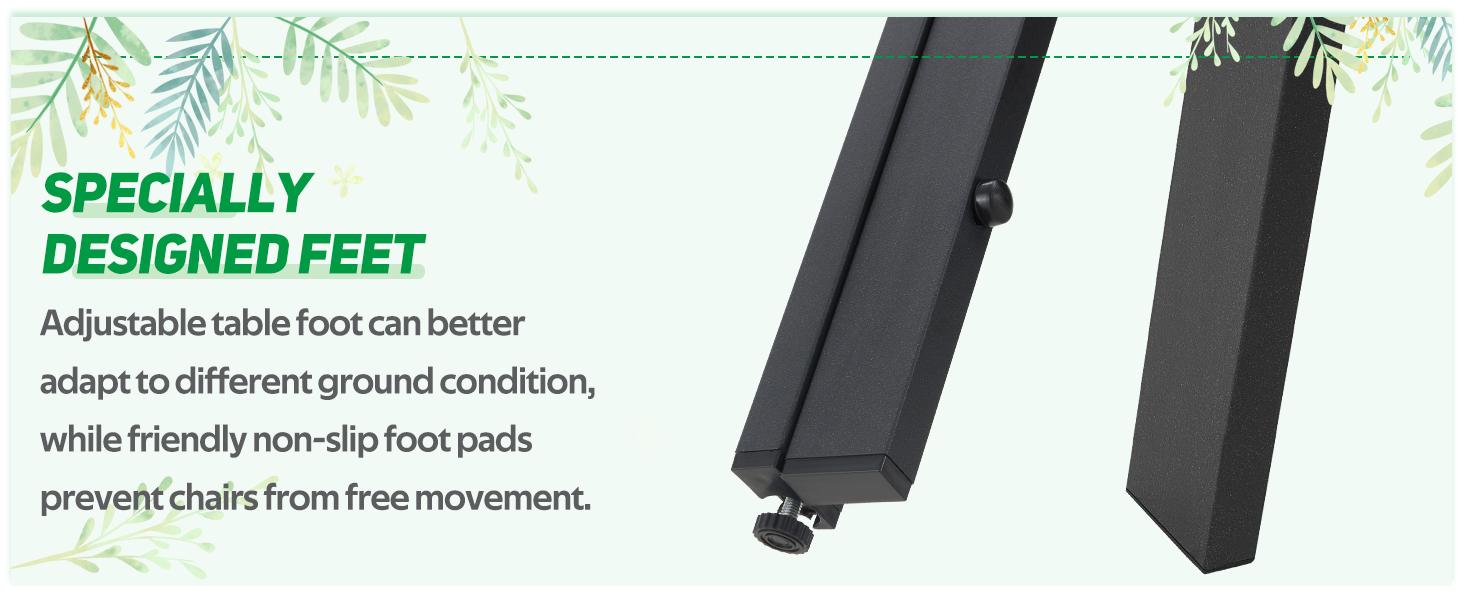 AECOJOY 7 Piece Outdoor Dining Set, 60" x 36" Aluminum Frame, Wood-Plastic Tabletop, 150 lbs Capacity, Adjustable Feet Pad, Spacious Design Metal Patio Kit