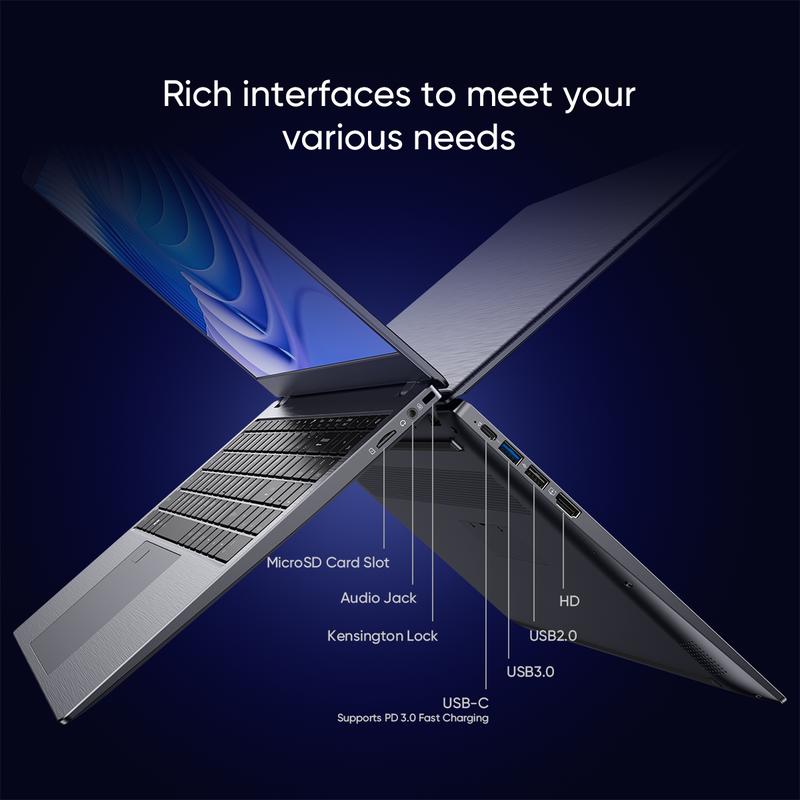 2026 Newest Business Laptop 15.6″ FHD IPS Display, Intel N5095 4-Core 16GB DDR4 512GB SSD 2TB Expandable Backlit Keyboard Fingerprint Reader Long Battery Life Wi-Fi 5 Bluetooth 5.0 Gray
