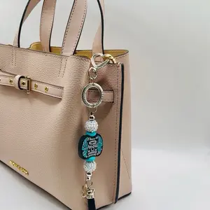 Angel Watching Over Me Personalized Handcrafted Purse Charm Keychain with Custom Name Charm Meaningful Remembrance Gift for Mom Dad Brother Sister Son Daughter Aunt Uncle Grandma or Grandpa