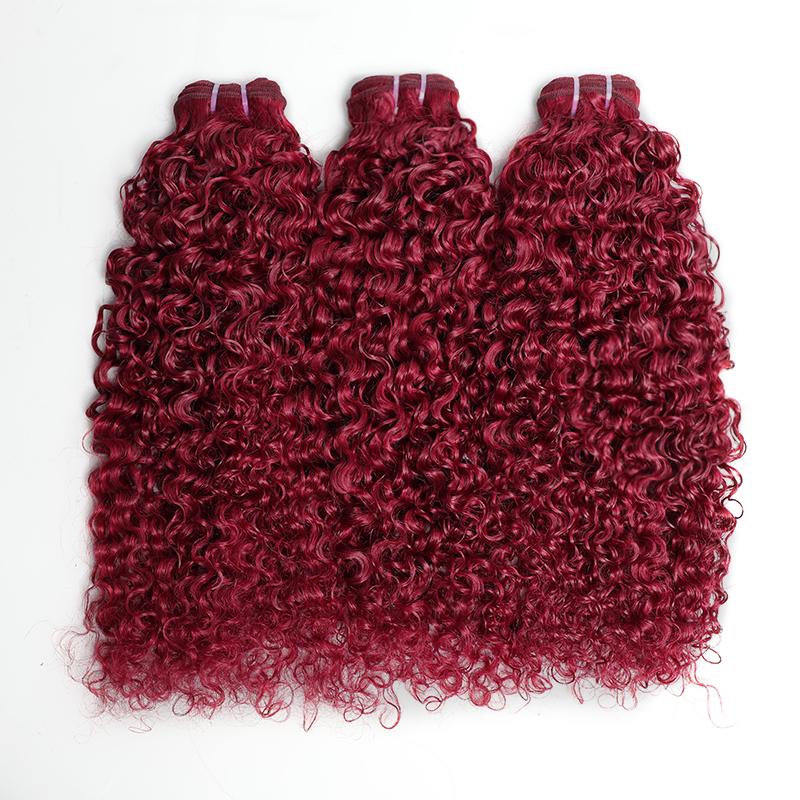 VIPbeauty Burgundy 99J Burmese Curly Bundles Human Hair 100% Unprocessed Virgin Hair Bundles Deals Human Hair Extensions 16A Raw Burmese Curly Human Hair Bundles for Black Women Natural Black Spiral Curly End Human Hair Weft Extensions