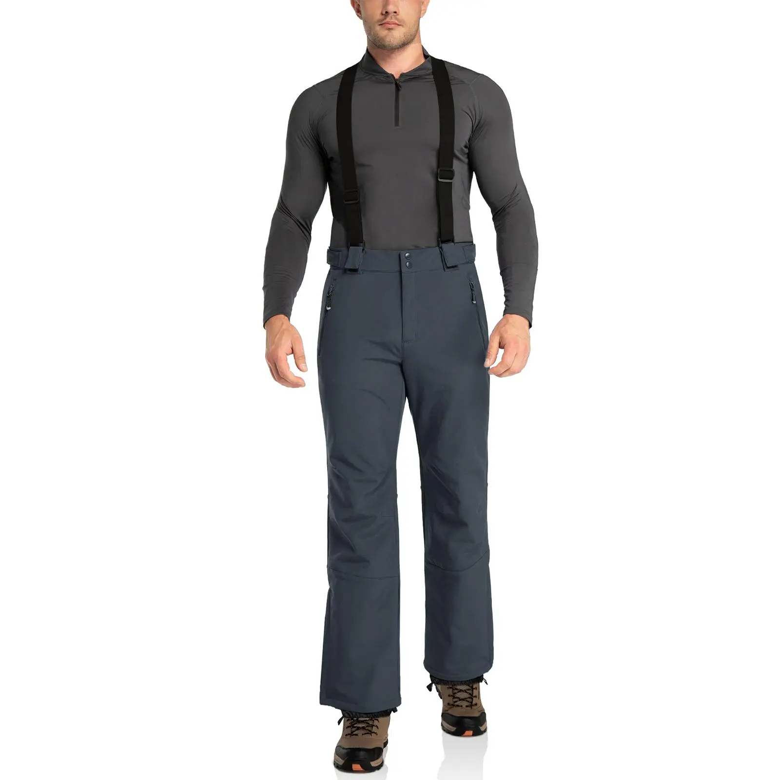 33,000ft Mens Snow Bibs Ski Pants Waterproof Insulated Snow Pants, Windproof Winter Snowboard Bib Overalls