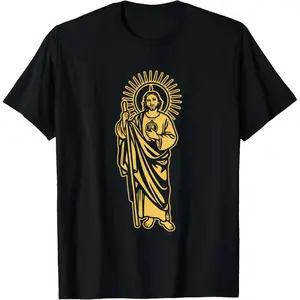 San Judas Tadeo St. Jude Thaddeus T-ShirtMen and women, White Black T-shirt