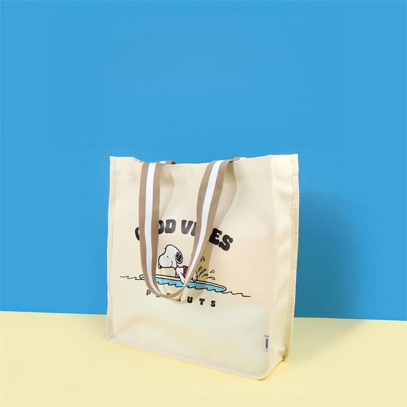 Snoopy's Ocean Diary Series Square Shoulder Tote Bag Lightweight Bento Lunch Box Bag With Strap For School Office Picnic,Holiday & Holiday Haul